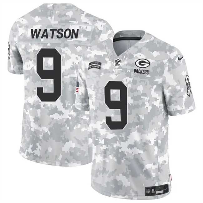 Men%27s Green Bay Packers #9 Christian Watson 2024 F.U.S.E Arctic Camo Salute To Service Limited Stitched Football Jersey Dzhi->detroit lions->NFL Jersey